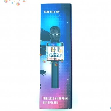 Belaidis Bluetooth Karaoke mikrofonas Q136 Su šviesos efektais 7 Belaidis Bluetooth Karaoke mikrofonas Q136 Su šviesos efektais 7