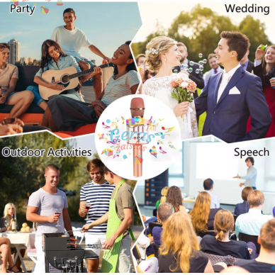 Belaidis Bluetooth Karaoke mikrofonas Q136 Su šviesos efektais 2 Belaidis Bluetooth Karaoke mikrofonas Q136 Su šviesos efektais 2