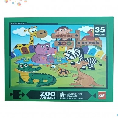 Dėlionė Jumbo Floor Puzzle Zoo Animals, 35 det 1 Dėlionė Jumbo Floor Puzzle Zoo Animals, 35 det 1
