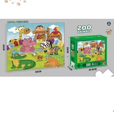 Dėlionė Jumbo Floor Puzzle Zoo Animals, 35 det 2 Dėlionė Jumbo Floor Puzzle Zoo Animals, 35 det 2