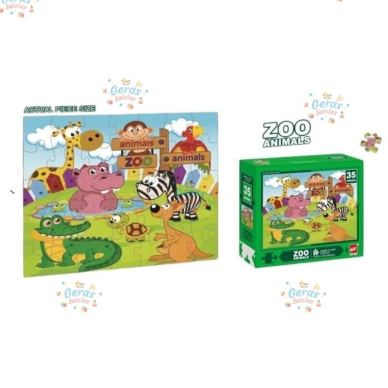 Dėlionė Jumbo Floor Puzzle Zoo Animals, 35 det Dėlionė Jumbo Floor Puzzle Zoo Animals, 35 det