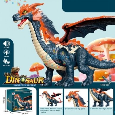 Drakonas su šviesos ir garso efektais Ao Xie Toys, mėlynas 2 Drakonas su šviesos ir garso efektais Ao Xie Toys, mėlynas 2