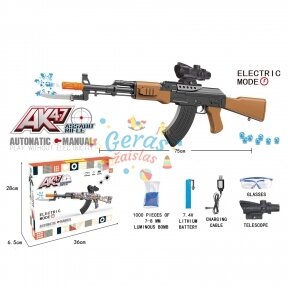 Elektrinis gelio kulkų šautuvas automatas AK-47 + 8000 kulkų dovanų