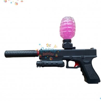 Elektrinis gelio kulkų pistoletas Glock + 8000 kulkų dovanų 1 Elektrinis gelio kulkų pistoletas Glock + 8000 kulkų dovanų 1