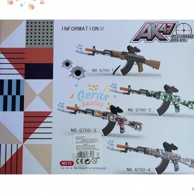 Elektrinis gelio kulkų šautuvas automatas AK-47 + 8000 kulkų dovanų 5