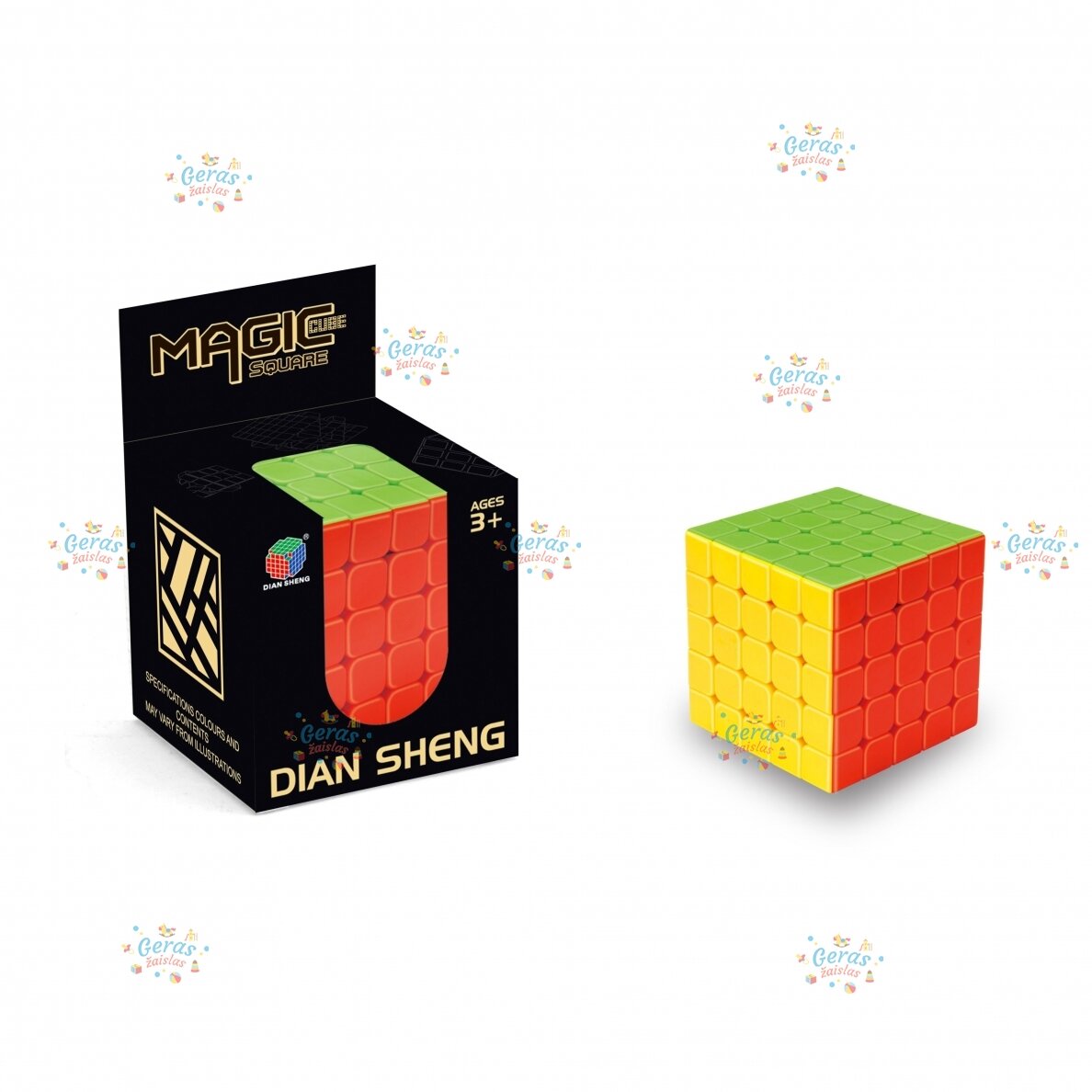 Galvosūkis rubiko kubas 5x5, be lipdukų Galvosūkis rubiko kubas 5x5, be lipdukų