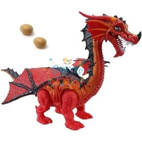 Kiaušinius dedantis Drakonas su šviesos ir garso efektais Ao Xie Toys, rudas