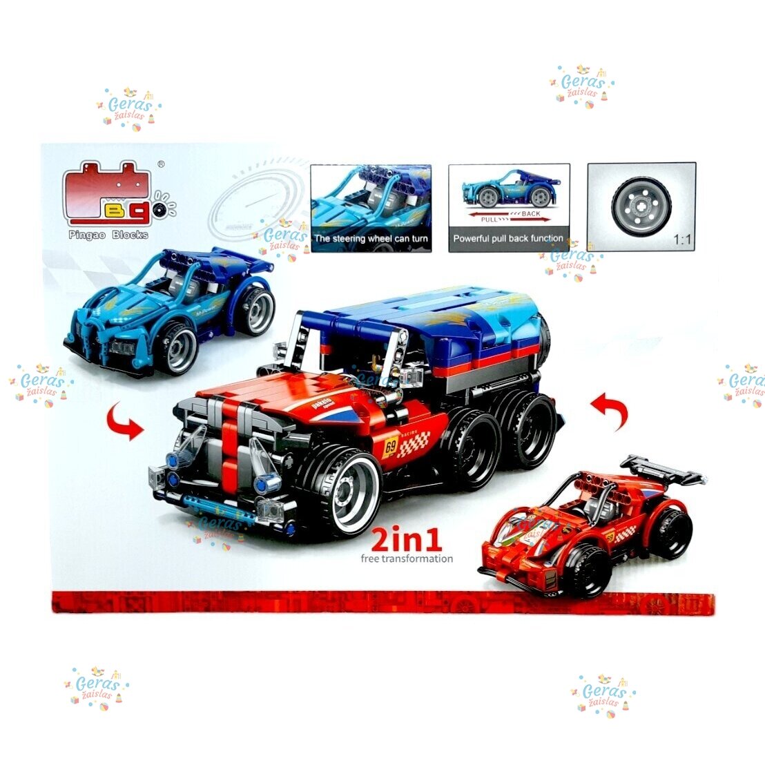 Konstruktorius - Sportinis automobilis 2 in 1, 219 det. 1 Konstruktorius - Sportinis automobilis 2 in 1, 219 det. 1