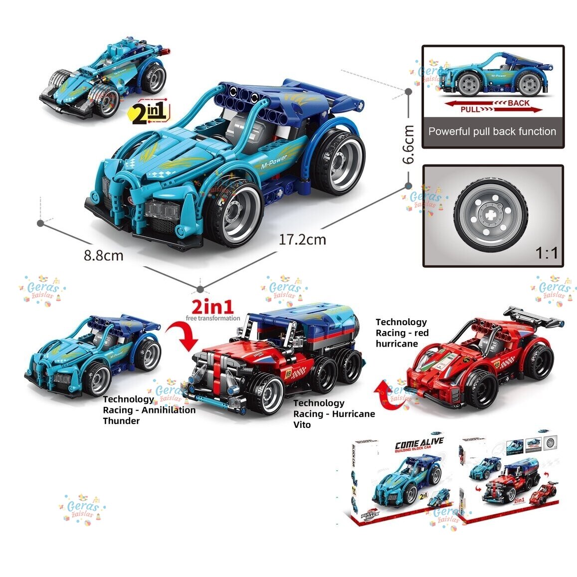 Konstruktorius - Sportinis automobilis 2 in 1, 219 det. 2 Konstruktorius - Sportinis automobilis 2 in 1, 219 det. 2