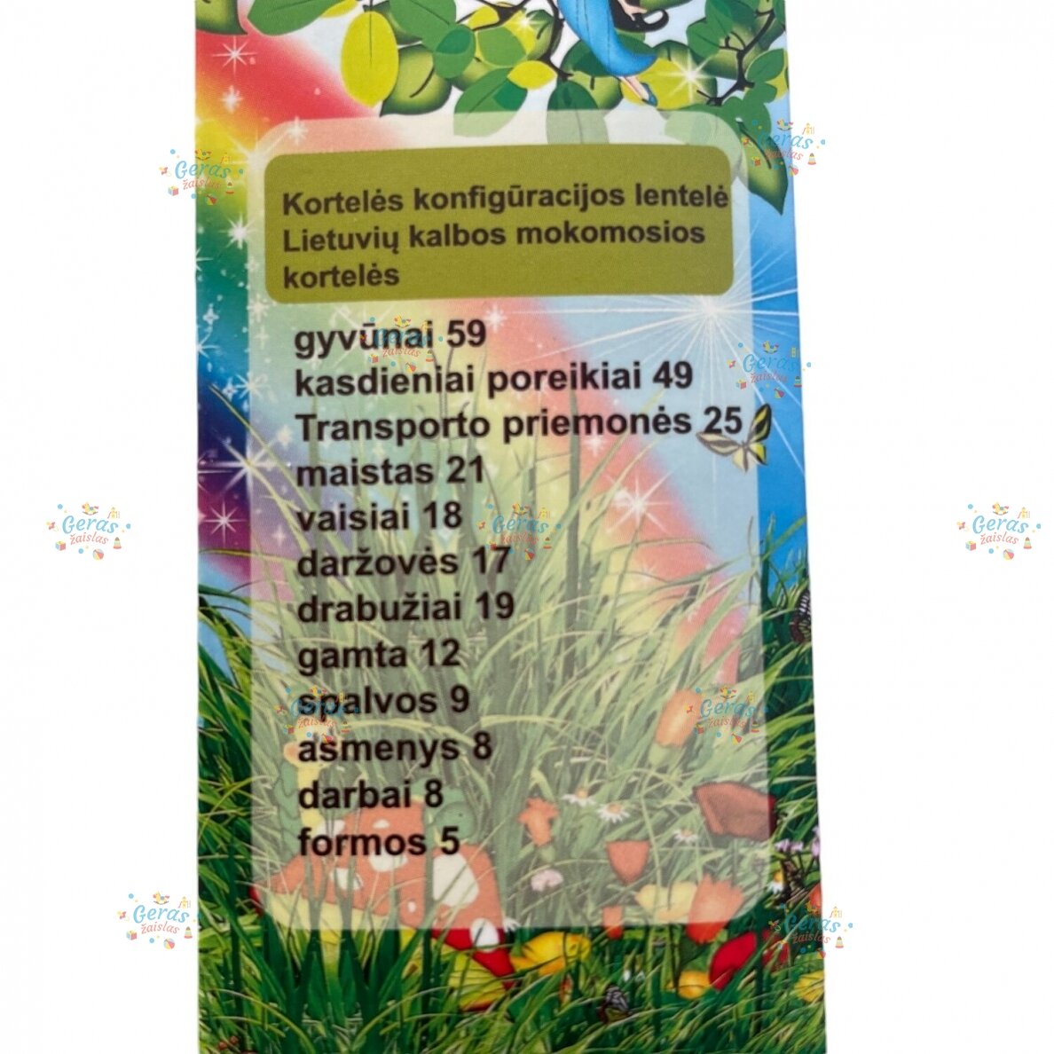 Lietuviškos lavinamosios kortelės mokomajam aparatui Geras Žaislas 5 Lietuviškos lavinamosios kortelės mokomajam aparatui Geras Žaislas 5