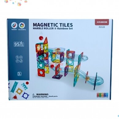 Magnetinis konstruktorius, 95 detalės Magnetinis konstruktorius, 95 detalės