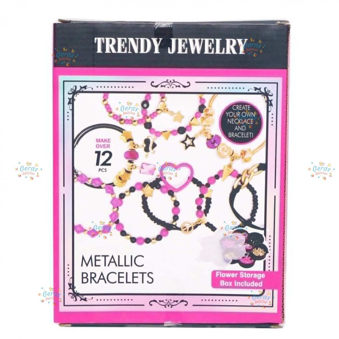 Metalinių karoliukų rinkinys papuošalams gaminti 1