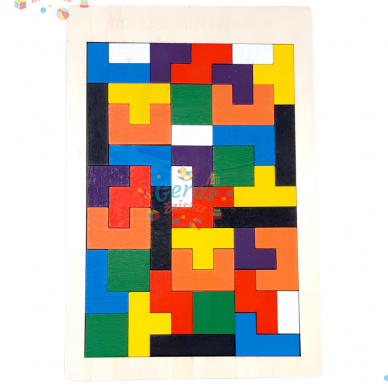 Medinė dėlionė žaidimas - Tetris, 40 det.