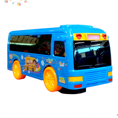 Muzikinis autobusas su 3D šviesomis, mėlynas
