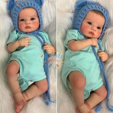 Realistiškos išvaizdos lėlė kūdikis Hoomai Doll, mėlynas 1