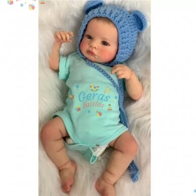 Realistiškos išvaizdos lėlė kūdikis Hoomai Doll, mėlynas 4 Realistiškos išvaizdos lėlė kūdikis Hoomai Doll, mėlynas 4
