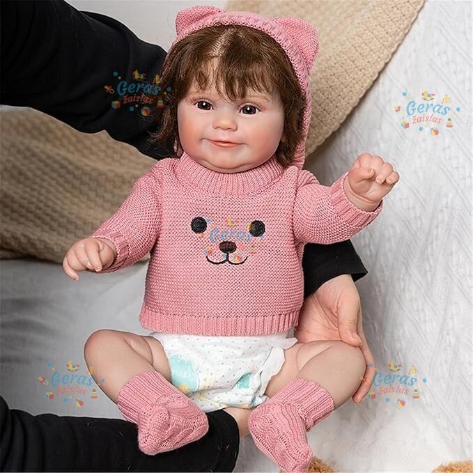 Realistiškos išvaizdos lėlė kūdikis Hoomai Doll, rožinis 3 Realistiškos išvaizdos lėlė kūdikis Hoomai Doll, rožinis 3