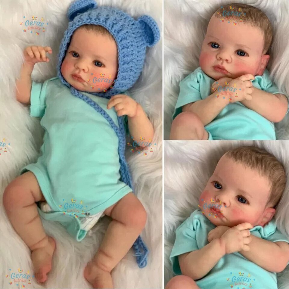 Realistiškos išvaizdos lėlė kūdikis Hoomai Doll, mėlynas 3