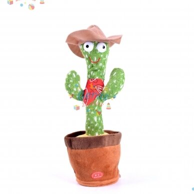 Šokantis, dainuojantis ir žodžius atkartojantis žaislas Kaktusas