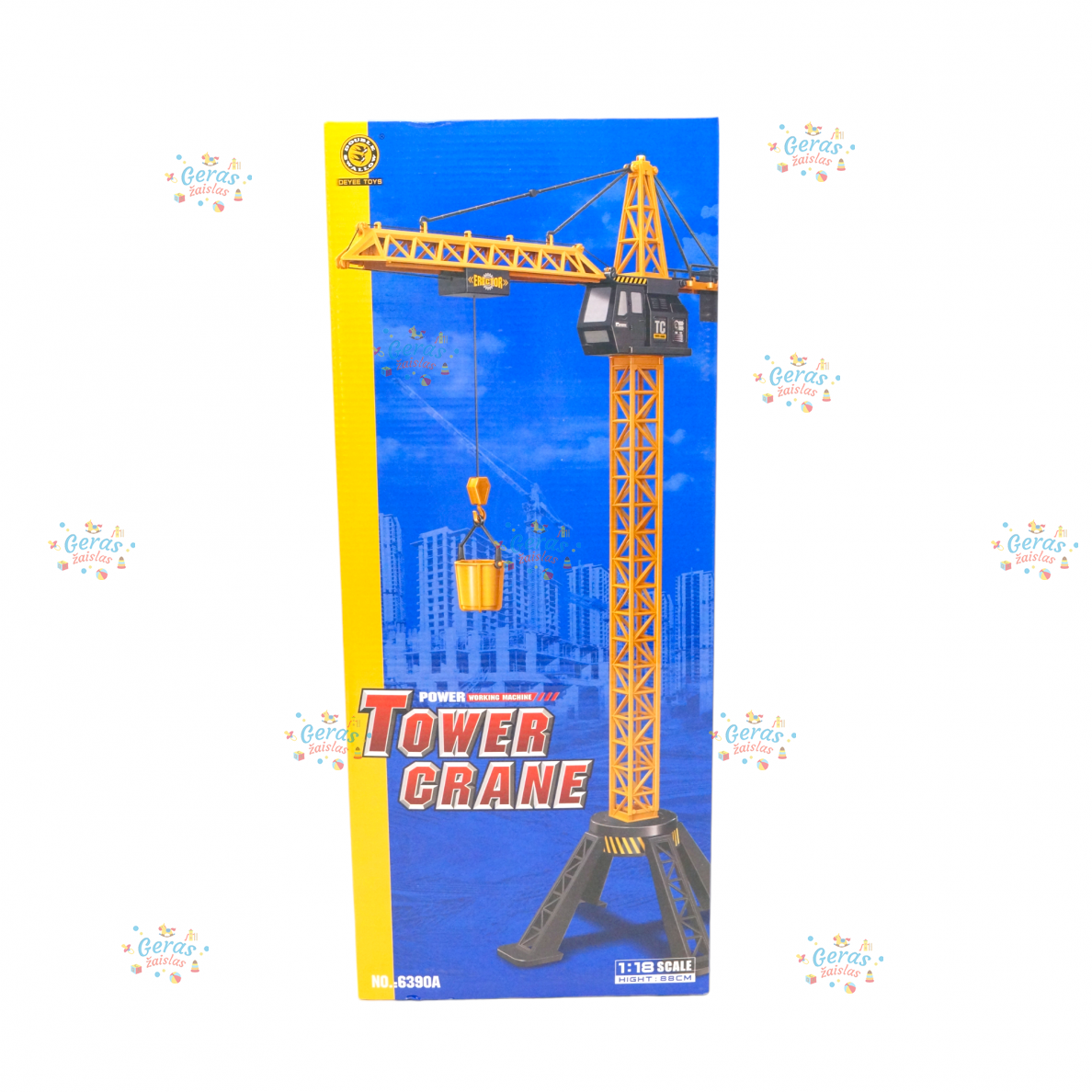 Statybinis kranas su nuotolinio valdymo pultu, 88 cm