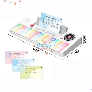 Šviečiantis elektroninis pianinas vaikams Rainbow Piano, 6 režimai, 40 dainų Šviečiantis elektroninis pianinas vaikams Rainbow Piano, 6 režimai, 40 dainų