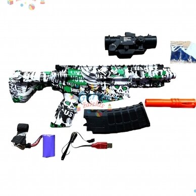 Žaislinis elektrinis vandens gelio kulkų šautuvas M416 + 8000 šovinių dovanų 1